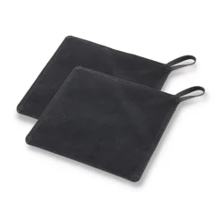 2 Agarradores Pillivuyt Gourmet 20,5x20,5 cm, Cuero negro