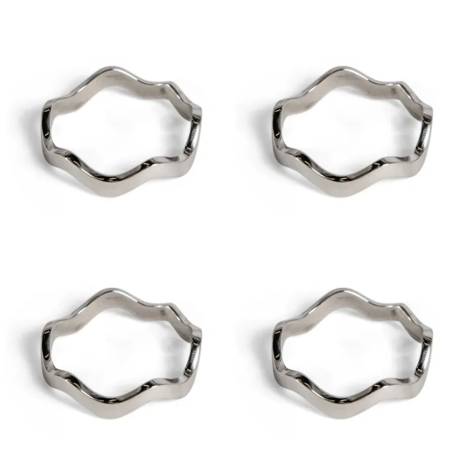 4 Anillos servilletero Anna, plata