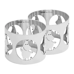 2 Anillos servilleteros Hilke X Mumins trol Moomin, Latón niquelado