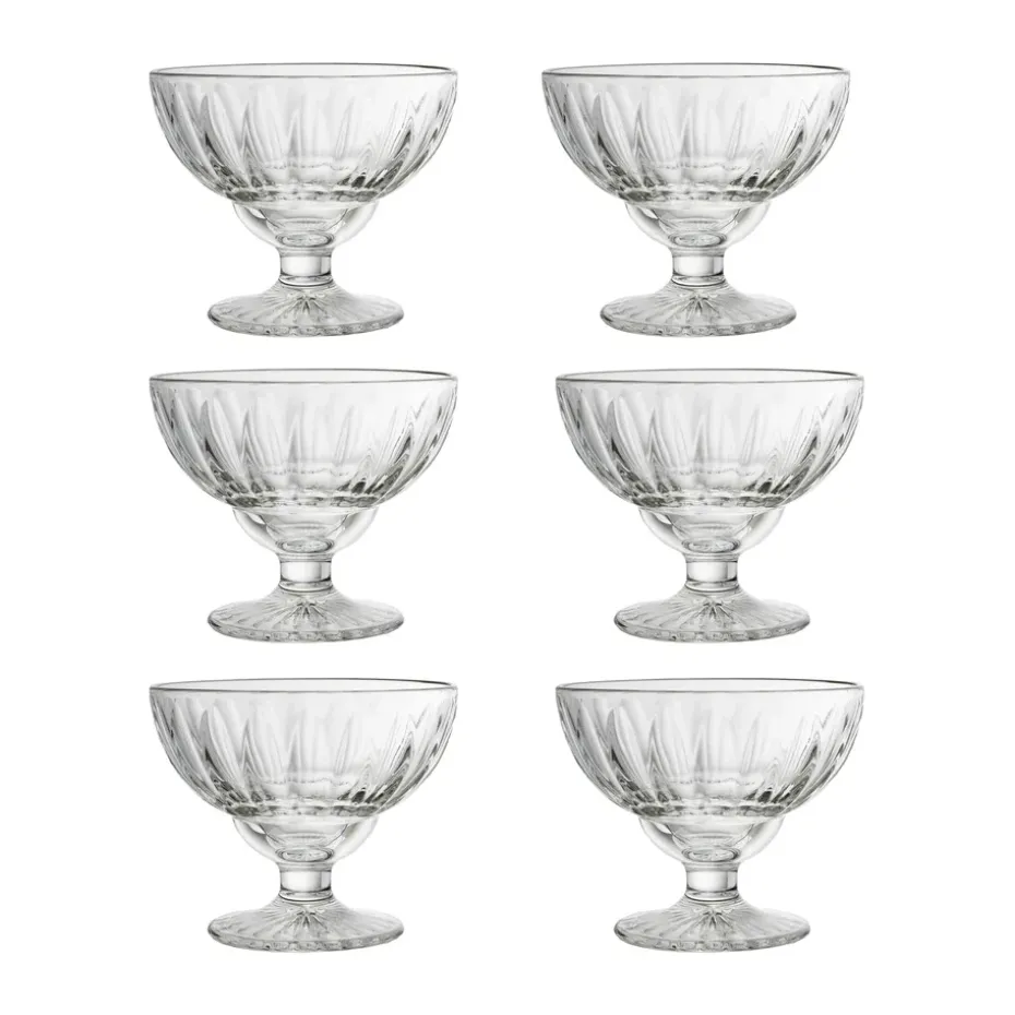 6 Boles con pie Elise 40 cl, Transparente