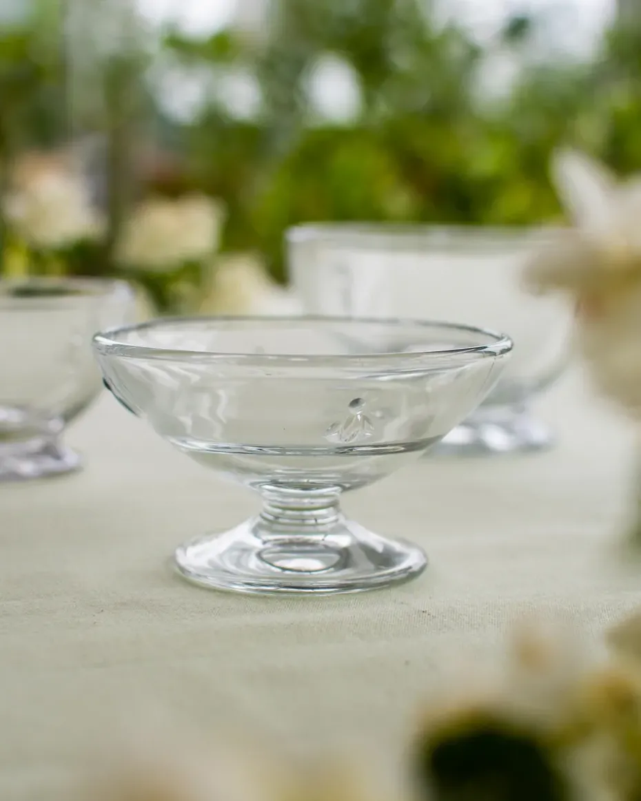 6 Boles de cristal con pie Abeille 20 cl, Transparente