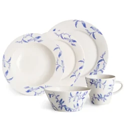 4 Boles para desayuno Havspil 60 cl, azul-blanco