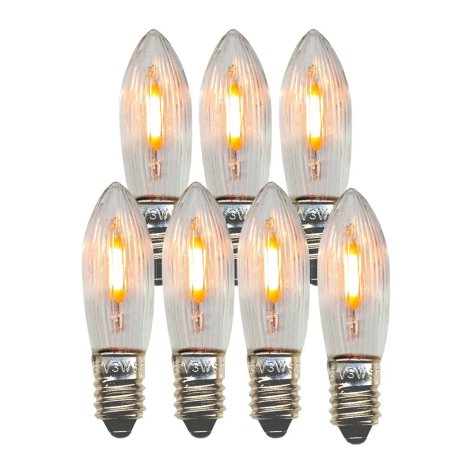 7 Bombillas de repuesto E10 LED filament interior, 2100K