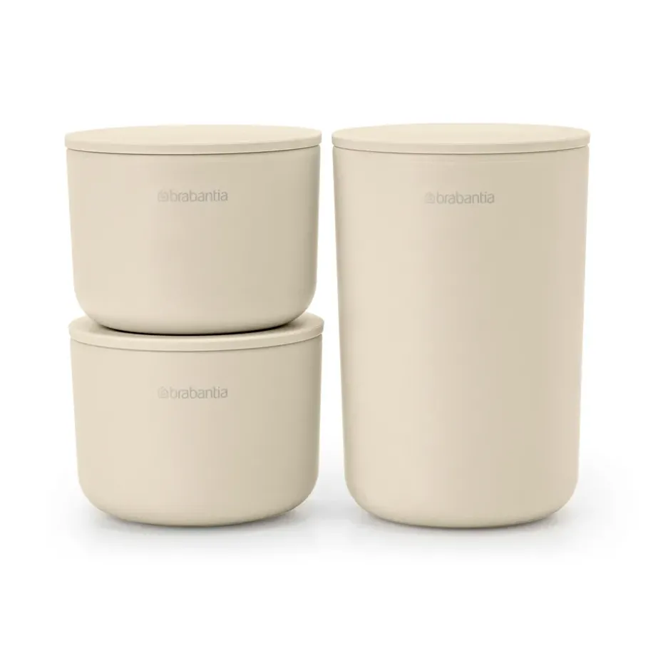 3 Botes de almacenaje ReNew, Soft Beige