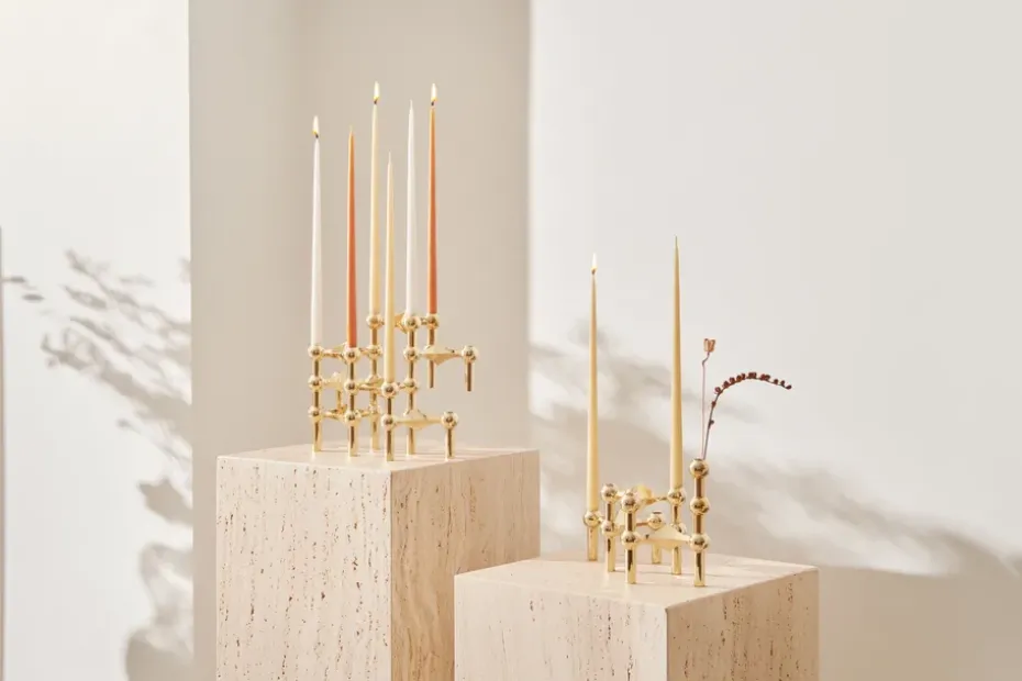 3 Candelabros STOFF Nagel, latón