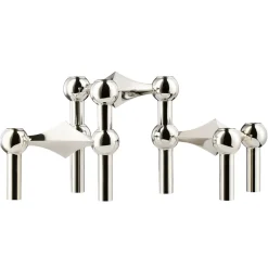 3 Candelabros STOFF Nagel, cromo
