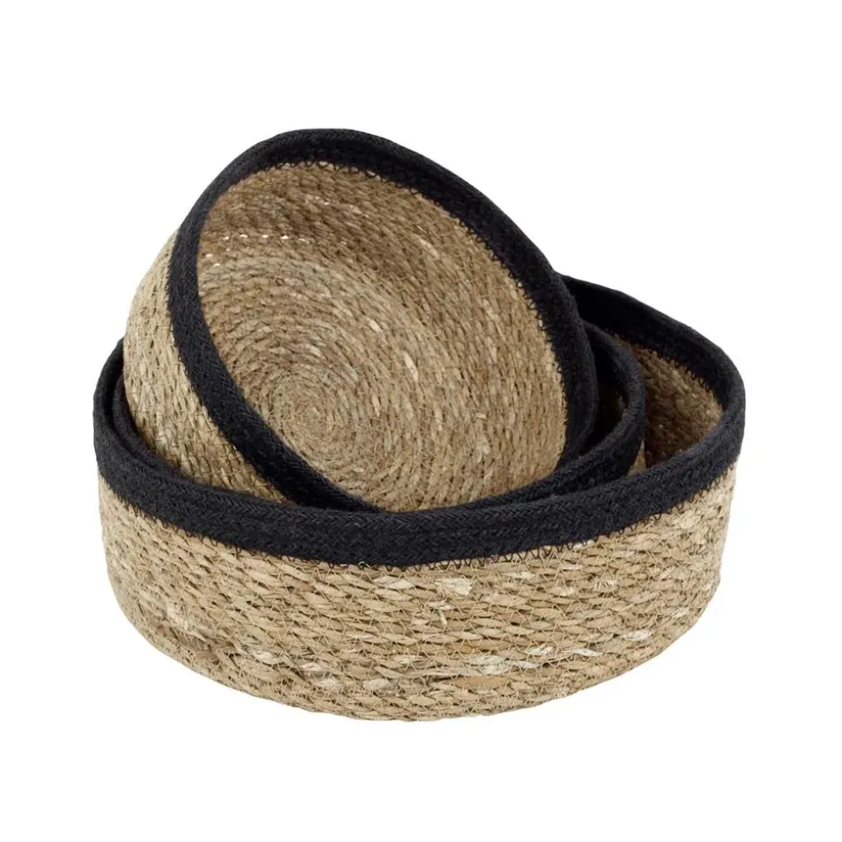 3 Cestas para pan Emil, natural-negro