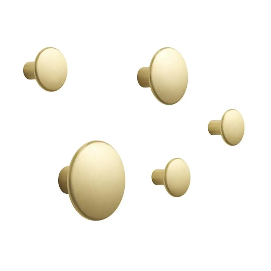 5 Colgadores The Dots, metal, latón
