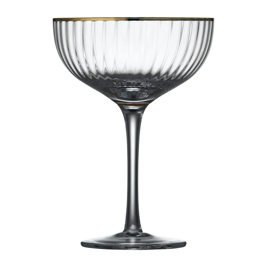 4 Copas de cóctel Palermo Gold 31,5 cl, Transparente-oro