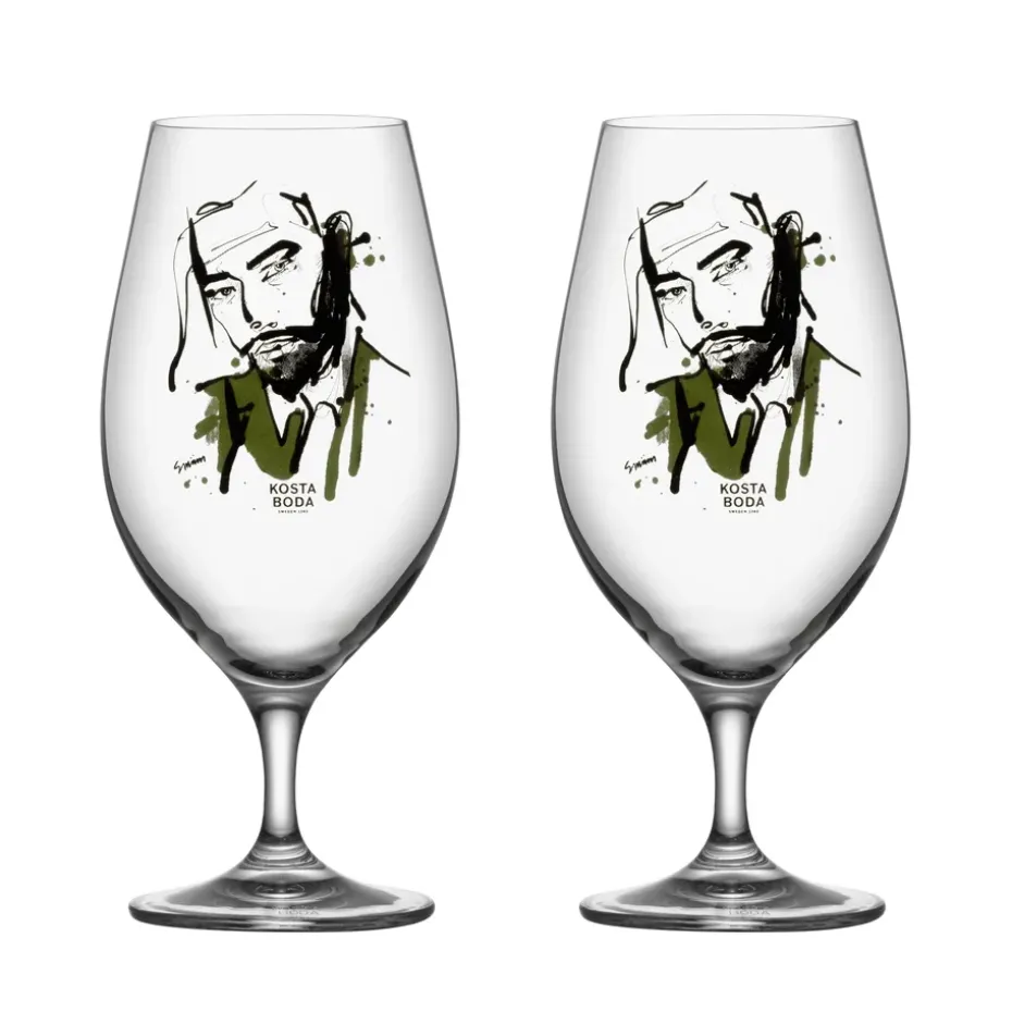 2 Copas de cerveza All about you 40 cl, Want him (verde), set de 2