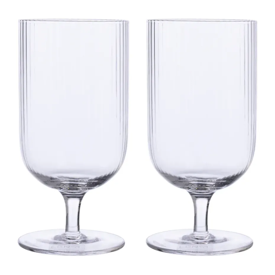 2 Copas de cerveza Ernst con relieve, Transparente