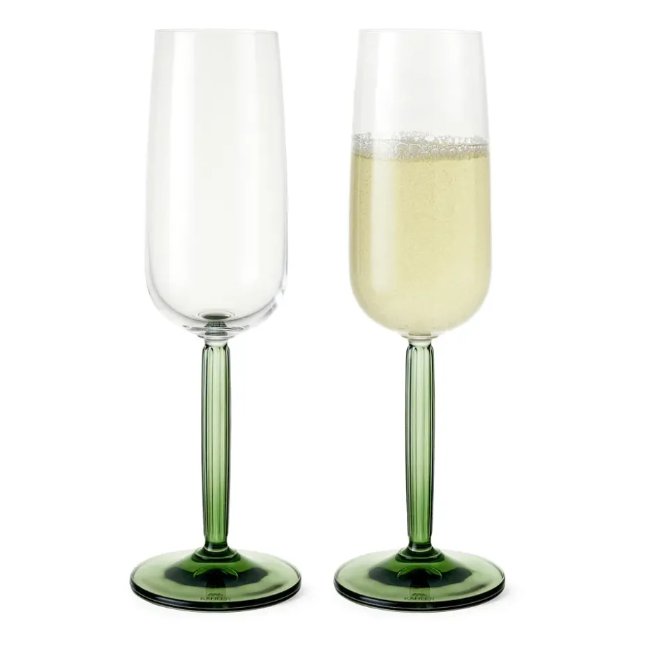 2 Copas de champagne Hammershøi 24 cl, verde