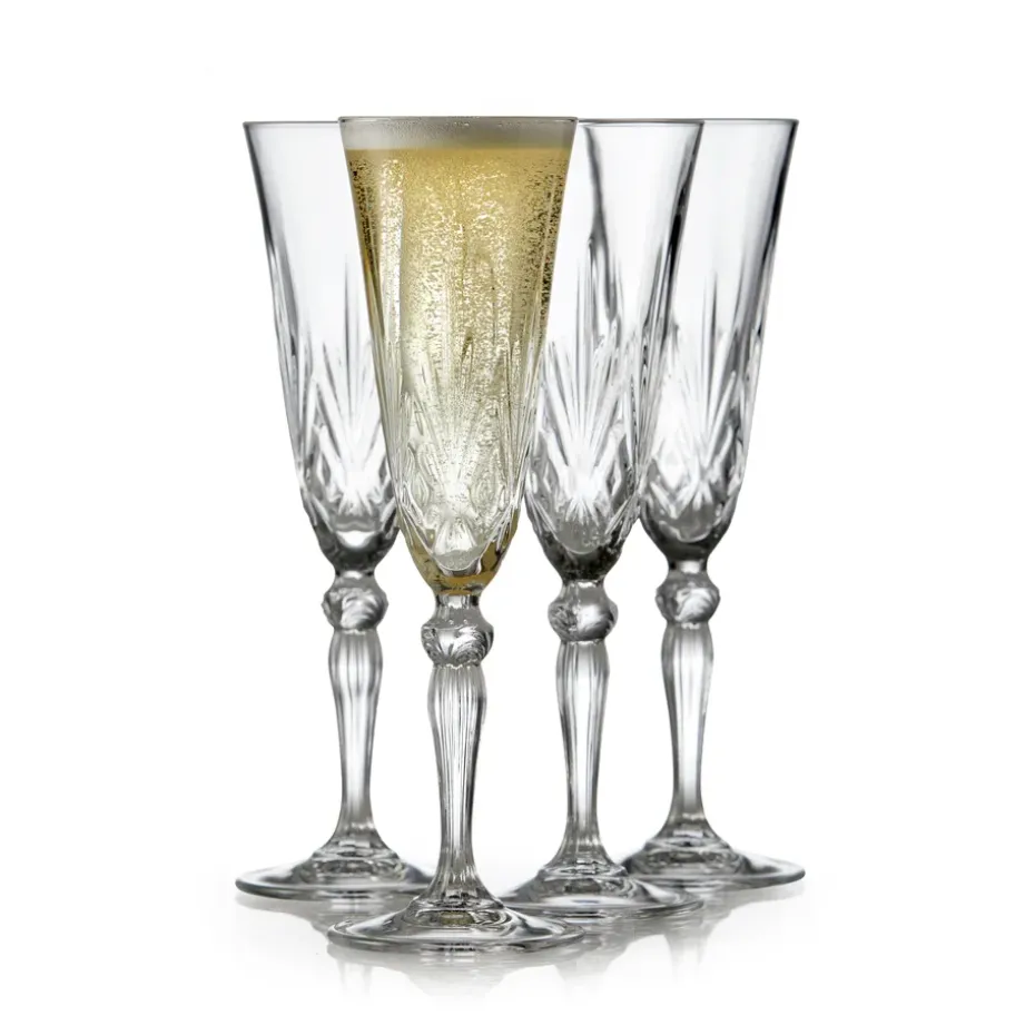 4 Copas de champagne Melodia 16 cl, Cristal