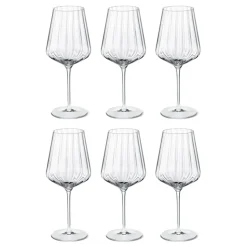 6 Copas de vino blanco Bernadotte, Cristalino