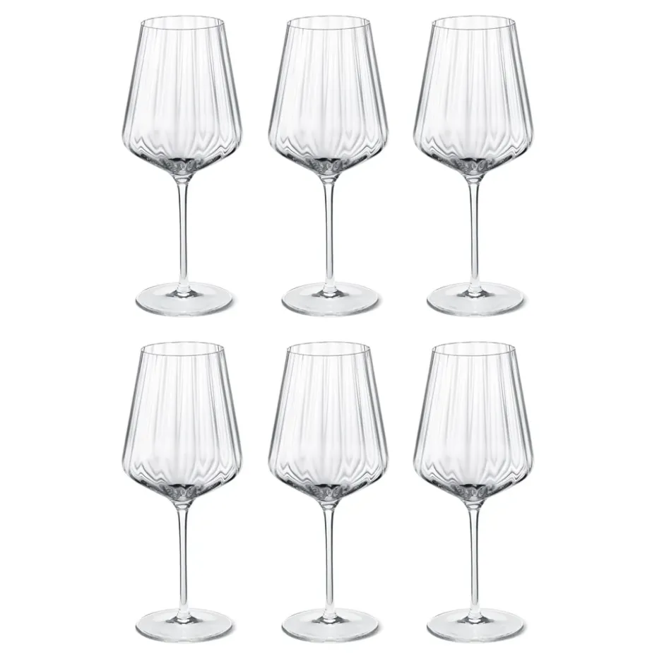 6 Copas de vino blanco Bernadotte, Cristalino