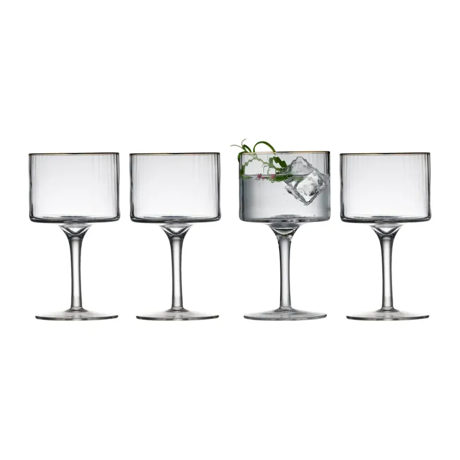 4 Copas gin tonic Palermo Gold 32 cl, Transparente-oro