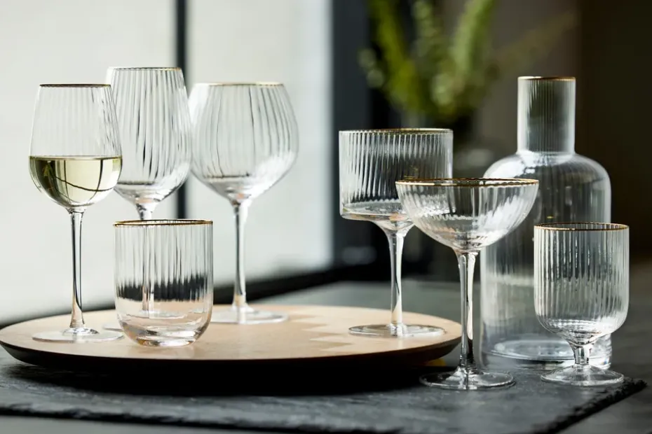 4 Copas gin tonic Palermo Gold 32 cl, Transparente-oro