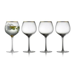 4 Copas gin tonic Palermo Gold 65 cl, Transparente-oro