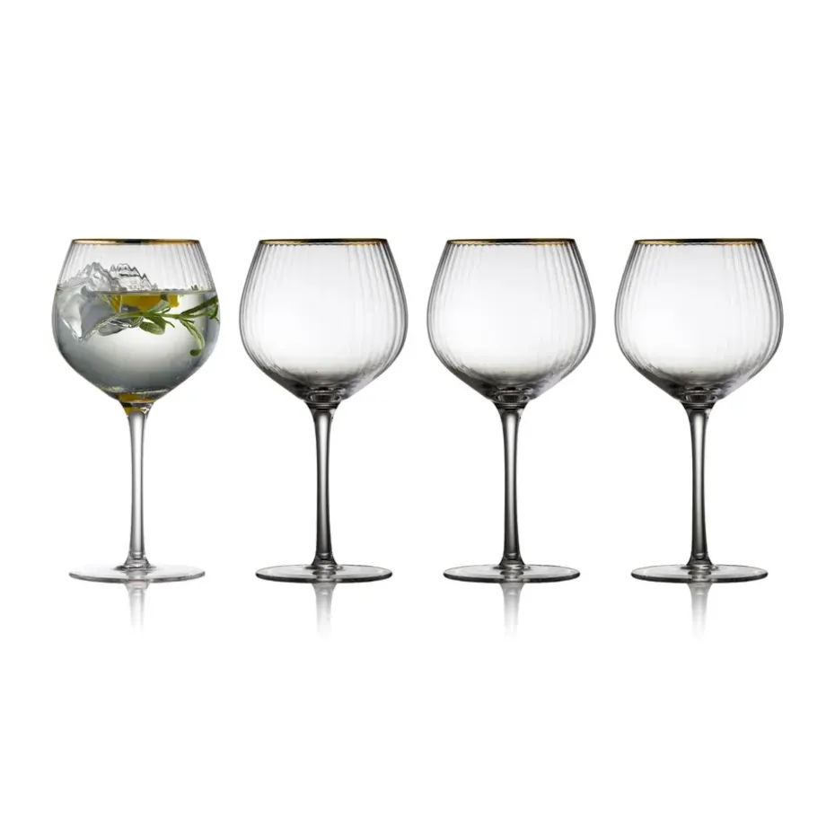 4 Copas gin tonic Palermo Gold 65 cl, Transparente-oro