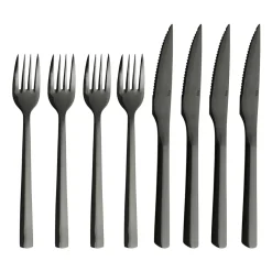 8 Cubiertos de carne Raw, negro