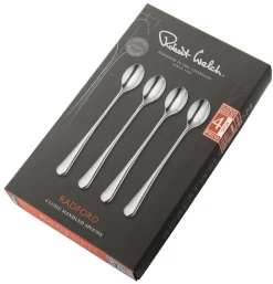 4 Cucharas de café con leche Radford mate, acero inoxidable