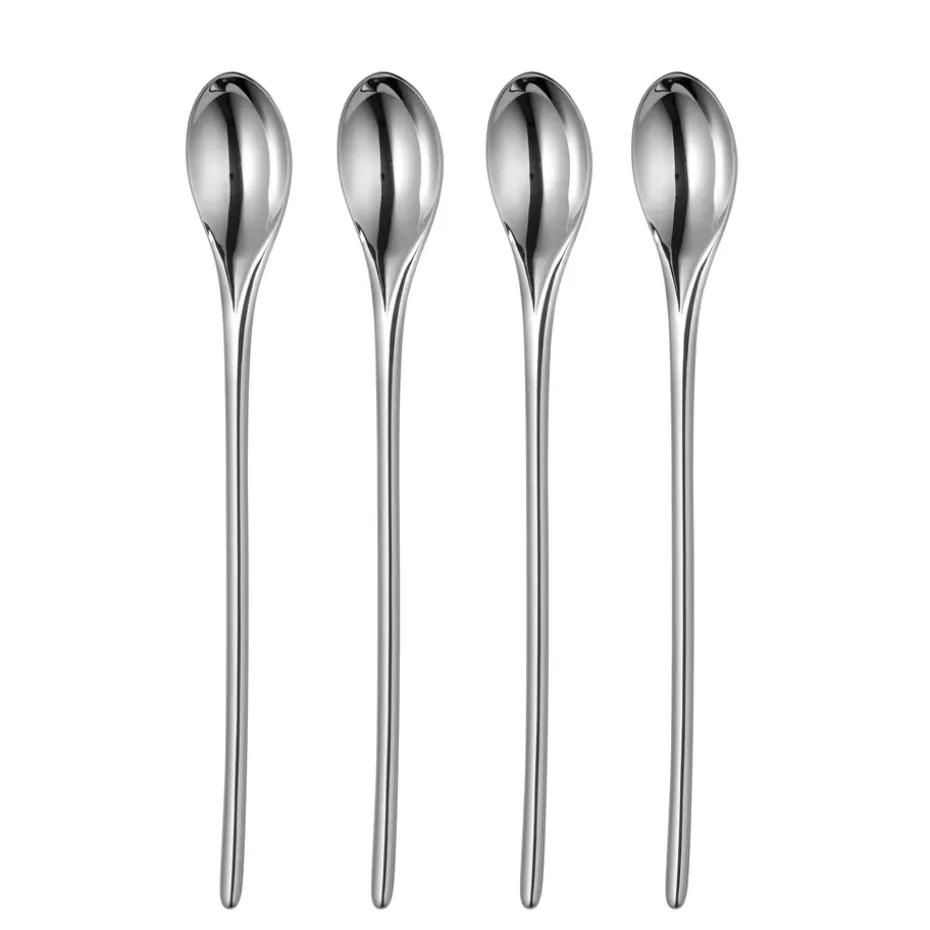 4 Cucharas de café con leche Bud Bright, acero inoxidable