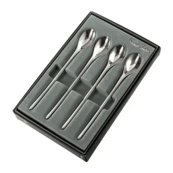 4 Cucharas de café con leche Bud Bright, acero inoxidable
