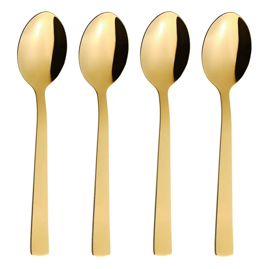 4 Cucharas de postre Raw, Dorado