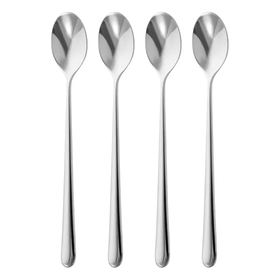 4 Cucharillas de café con leche Kingham Bright, acero inoxidable