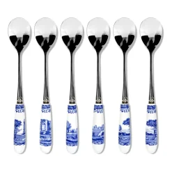 6 Cucharillas de té Blue Italian, Cerámica-acero inoxidable