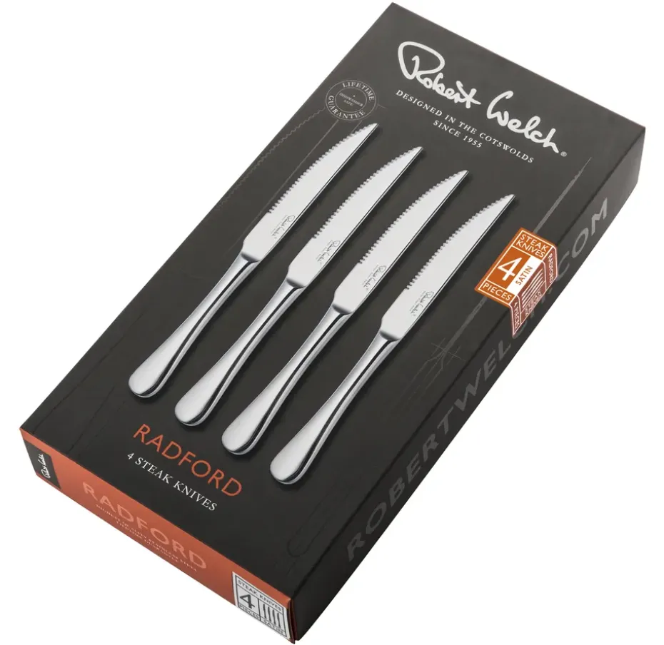 4 Cuchillos de carne Radford mate, acero inoxidable