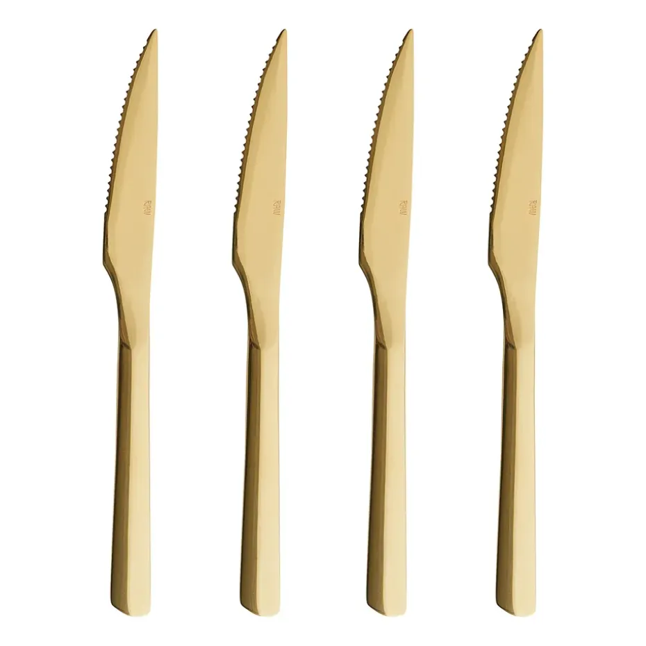 4 Cuchillos de carne Raw, Dorado