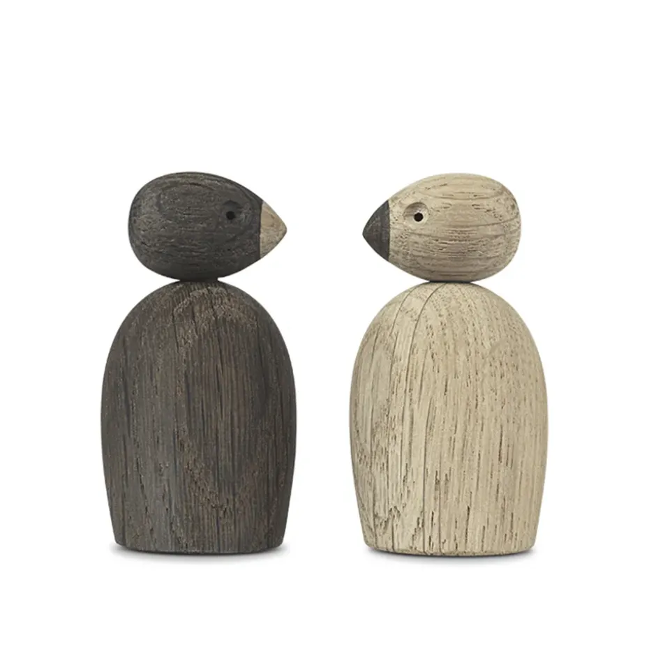 2 Gorriones de madera, roble