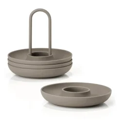 4 Hueveras con soporte Singles, Taupe