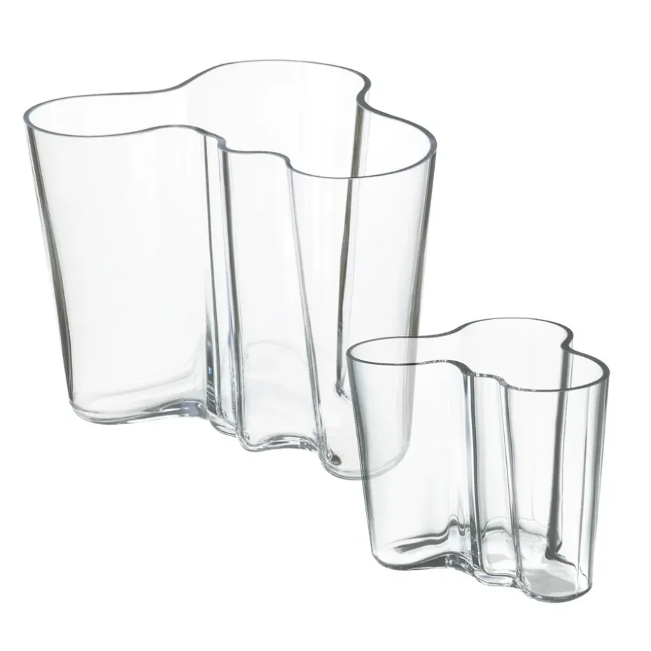 2 Jarrones Alvar Aalto, transparente