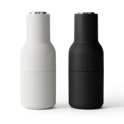 2 molinillos de especias Bottle, Ash-carbon (tapa de acero)