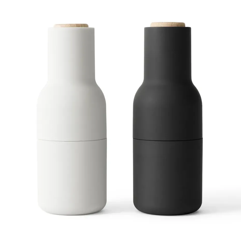 2 molinillos de especias Bottle, Ash-carbon (tapa de haya)
