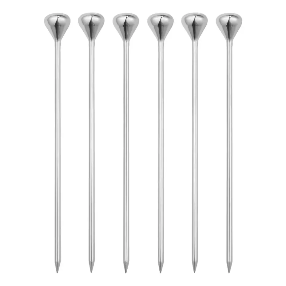 6 Palitos de cóctel Sky, acero inoxidable