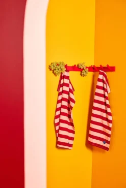2 Paños de cocina Leya stripe 50x70 cm, Rojo-rosa