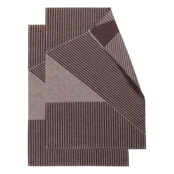 2 Paños de cocina Stripes 47x70 cm, marrón-blanco
