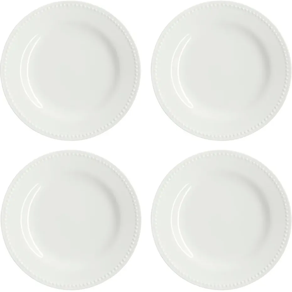 4 Platillos Dots 22 cm, Blanco crema