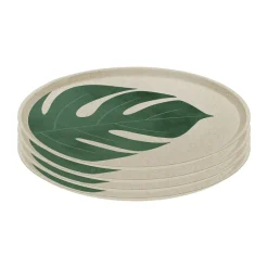 4 Platos Connect Ø25,5 cm, Monstera leaf