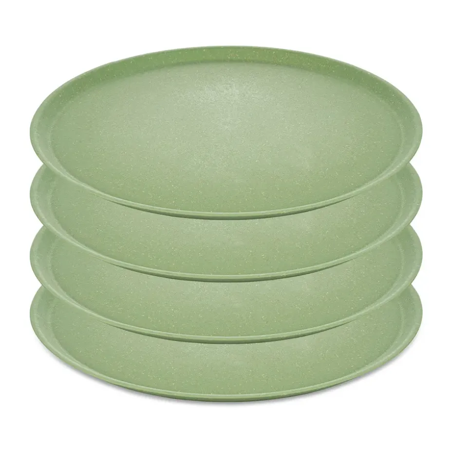 4 Platos Connect Ø25,5 cm, Nature leaf green