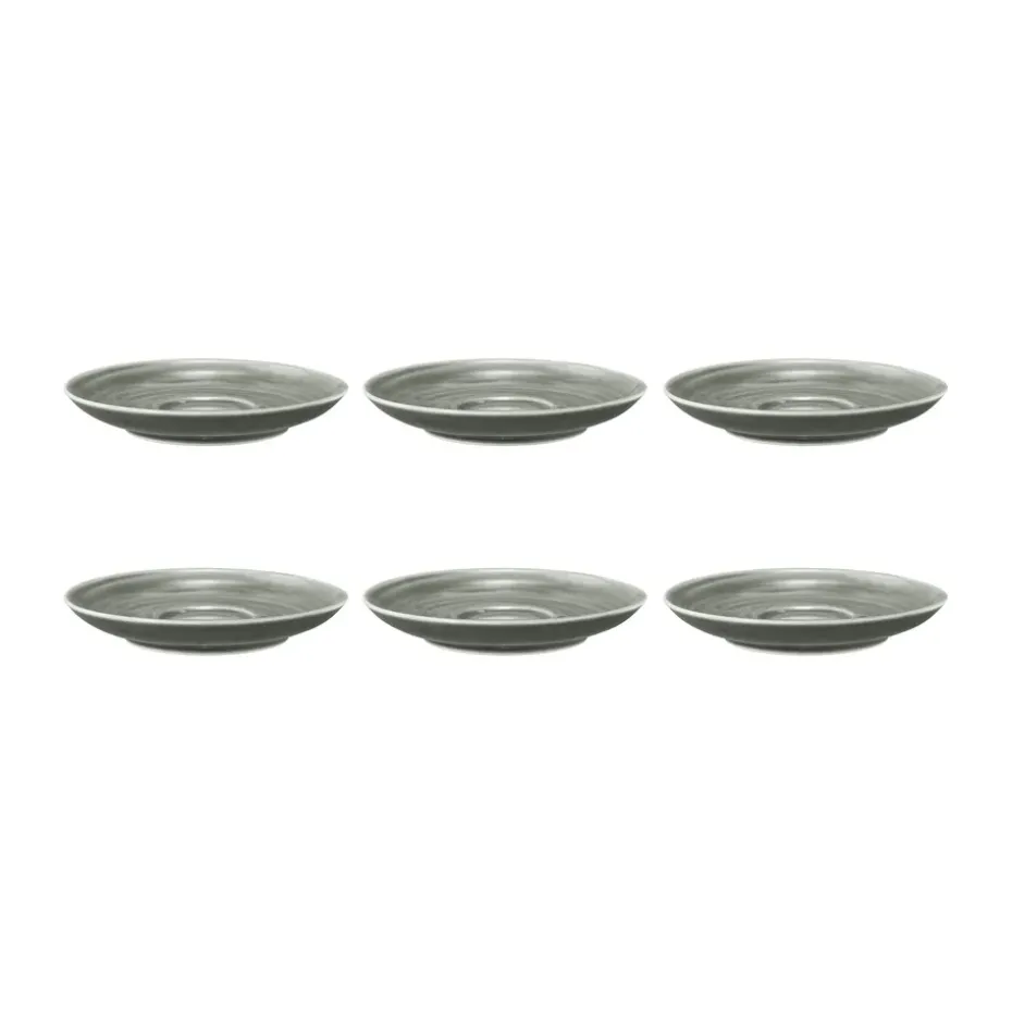 6 Platos de café Terra Ø12 cm, Pearl Grey