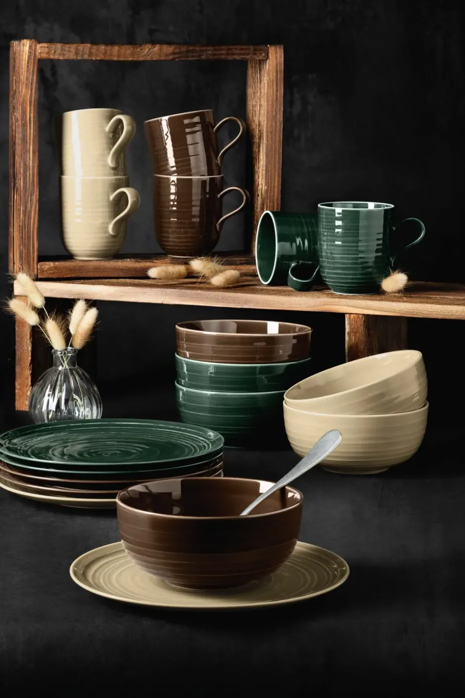 6 Platos de café Terra Ø16,1 cm, Moss Green