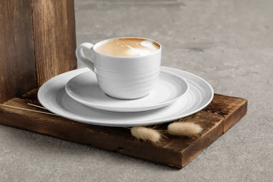 6 Platos de café Terra Ø16,1 cm, Blanco