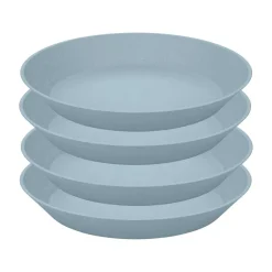 4 Platos hondos Connect Ø24 cm, Nature flower blue