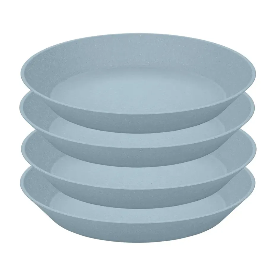 4 Platos hondos Connect Ø24 cm, Nature flower blue
