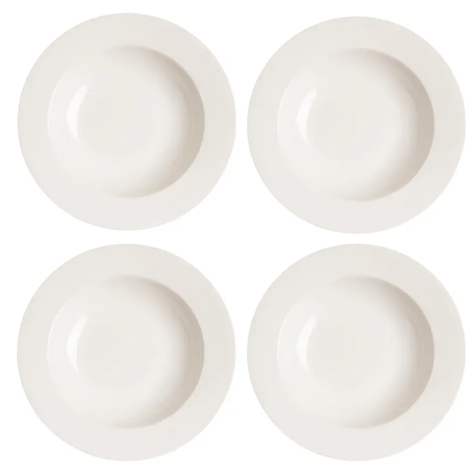 4 Platos hondos Kalk 23 cm, blanco