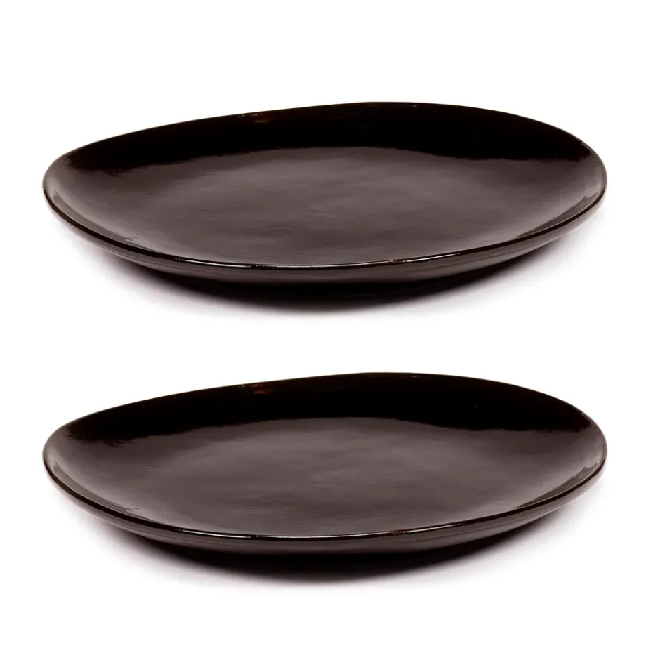 2 Platos La Mère M Ø20 cm, Dark brown